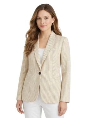 J. CREW Women’s Parke Blazer Seersucker Multi Colored Striped Size 2 Classic